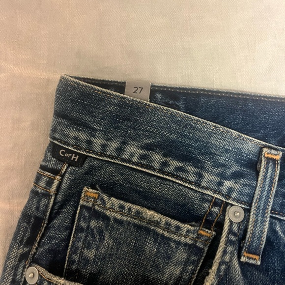 Citizens Of Humanity Relaxed Distressed Dark Blue Jeans - Picture 4 of 5